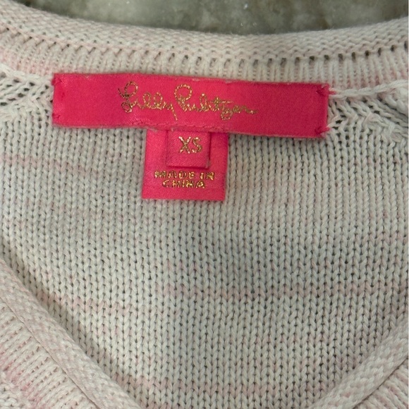 Women’s LILLY PULITZER Jody V-Neck Sweater HAVANA- PINK MARLED OMBRE. Size XS - Picture 13 of 15